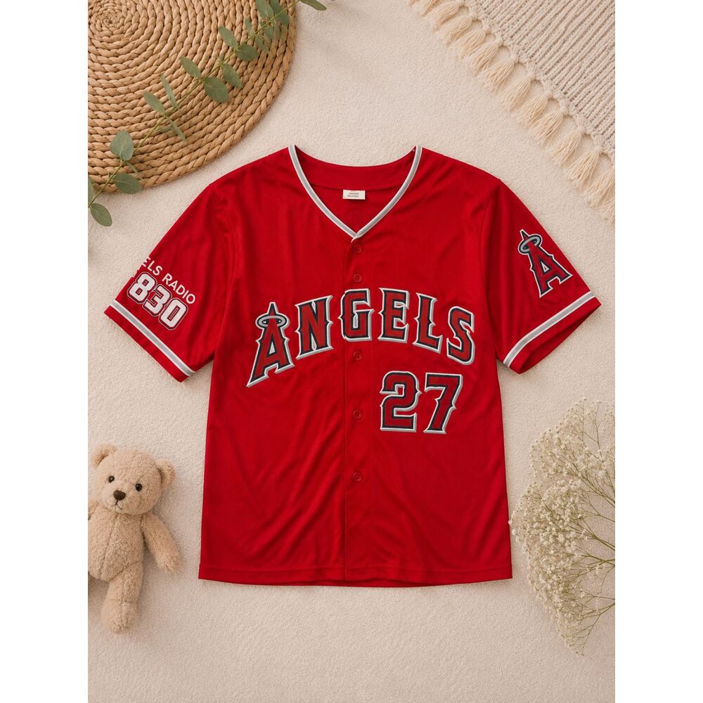 Los Angeles Angels Mike Trout #27 Jersey Youth XL Red Baseball Jersey MLB